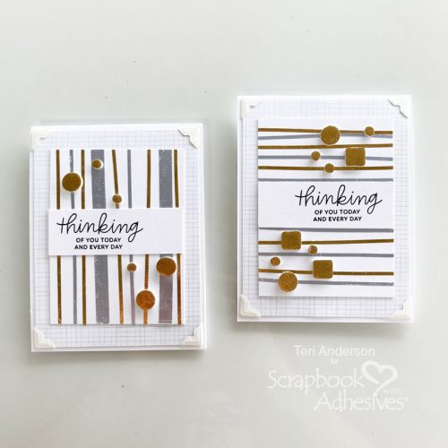 Thinking of You Foiled Stripes Cards by Teri Anderson for Scrapbook Adhesives by 3L 