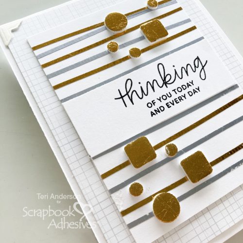 Thinking of You Foiled Stripes Cards by Teri Anderson for Scrapbook Adhesives by 3L 