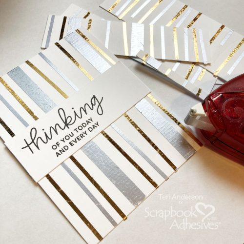 Thinking of You Foiled Stripes Cards by Teri Anderson for Scrapbook Adhesives by 3L 