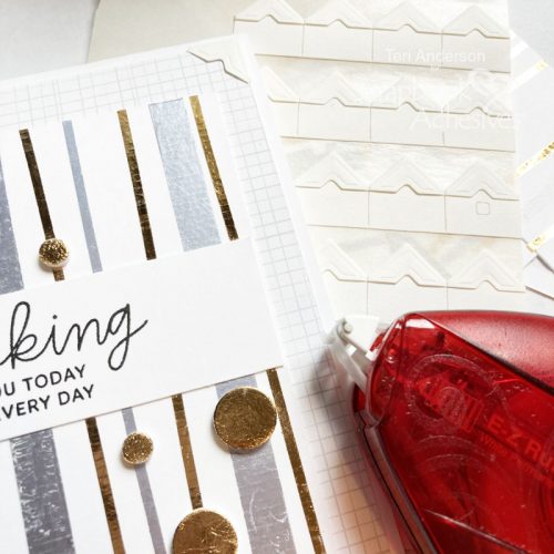 Thinking of You Foiled Stripes Cards by Teri Anderson for Scrapbook Adhesives by 3L