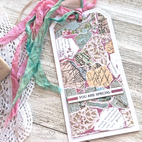 Collage Tag with Metallic Transfer Foil by Judy Hayes for Scrapbook Adhesives by 3L 