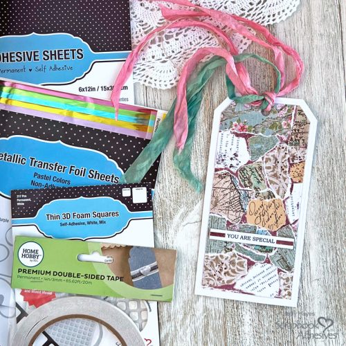 Collage Tag with Metallic Transfer Foil by Judy Hayes for Scrapbook Adhesives by 3L 