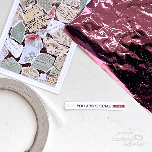 Collage Tag with Metallic Transfer Foil by Judy Hayes for Scrapbook Adhesives by 3L 