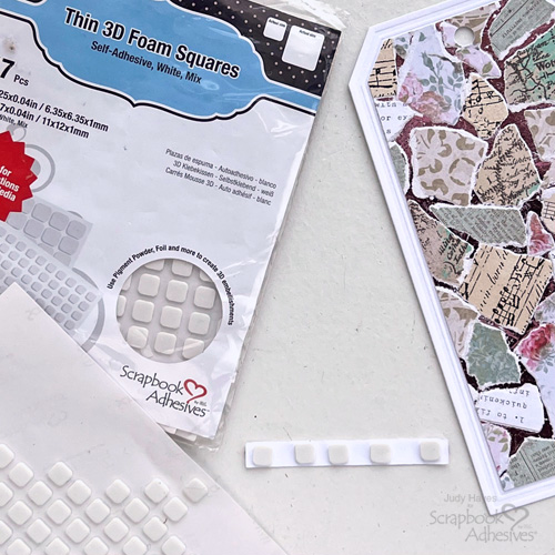 Collage Tag with Metallic Transfer Foil by Judy Hayes for Scrapbook Adhesives by 3L 