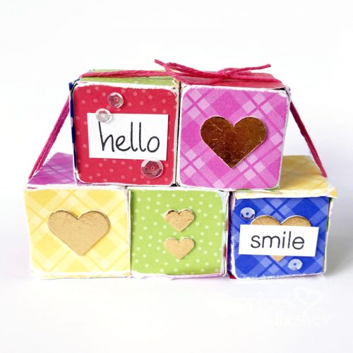 Upcycled Wood Blocks Home Decor by Teri Anderson for Scrapbook Adhesives by 3L 