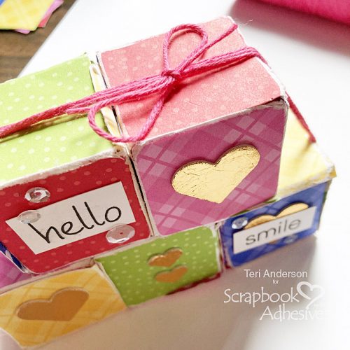 Upcycled Wood Blocks Home Decor by Teri Anderson for Scrapbook Adhesives by 3L 