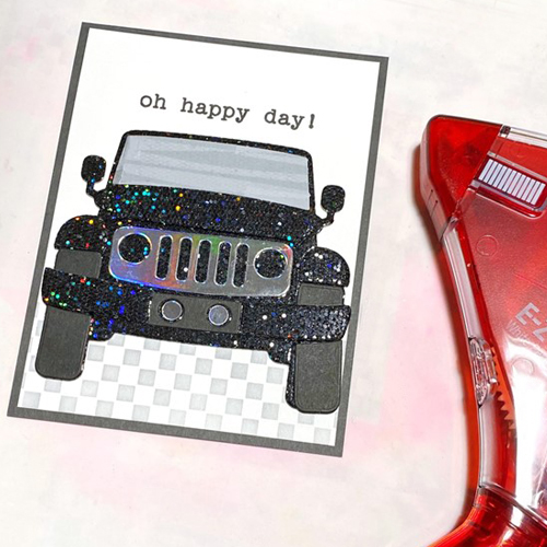 Oh Happy Day Jeep Card by Jennifer Ingle for Scrapbook Adhesives by 3L