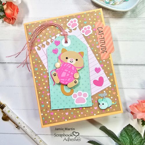 Cute Cat-Titude Card by Jamie Martin for Scrapbook Adhesives by 3L 