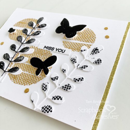 Masking Technique with Metallic Transfer Foil Sheets for Cards by Teri Anderson for Scrapbook Adhesives by 3L 