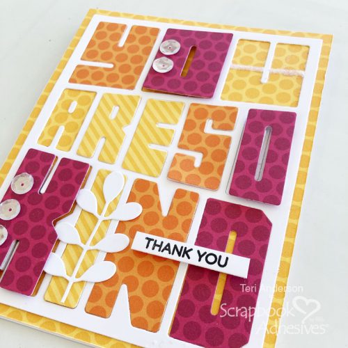 So Kind Thanks Card Tutorial by Teri Anderson for Scrapbook Adhesives by 3L