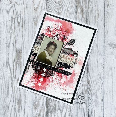 Hey There Gorgeous Mixed Media Card by Yvonne van de Grijp for Scrapbook Adhesives by 3L