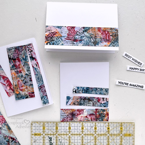 Mixed Media Strips Cards by Judy Hayes for Scrapbook Adhesives by 3L 