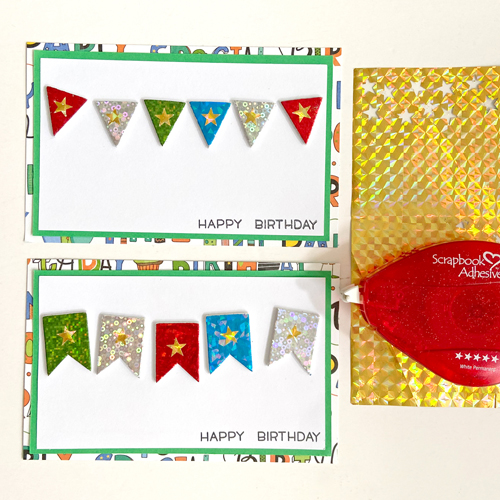 CAS Sparkling Birthday Banner Card by Margie Higuchi for Scrapbook Adhesives by 3L 