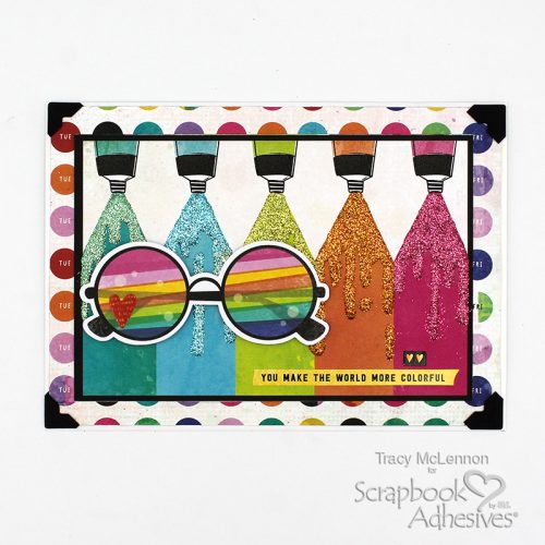 Rainbow Glitter Card by Tracy McLennon for Scrapbook Adhesives by 3L 