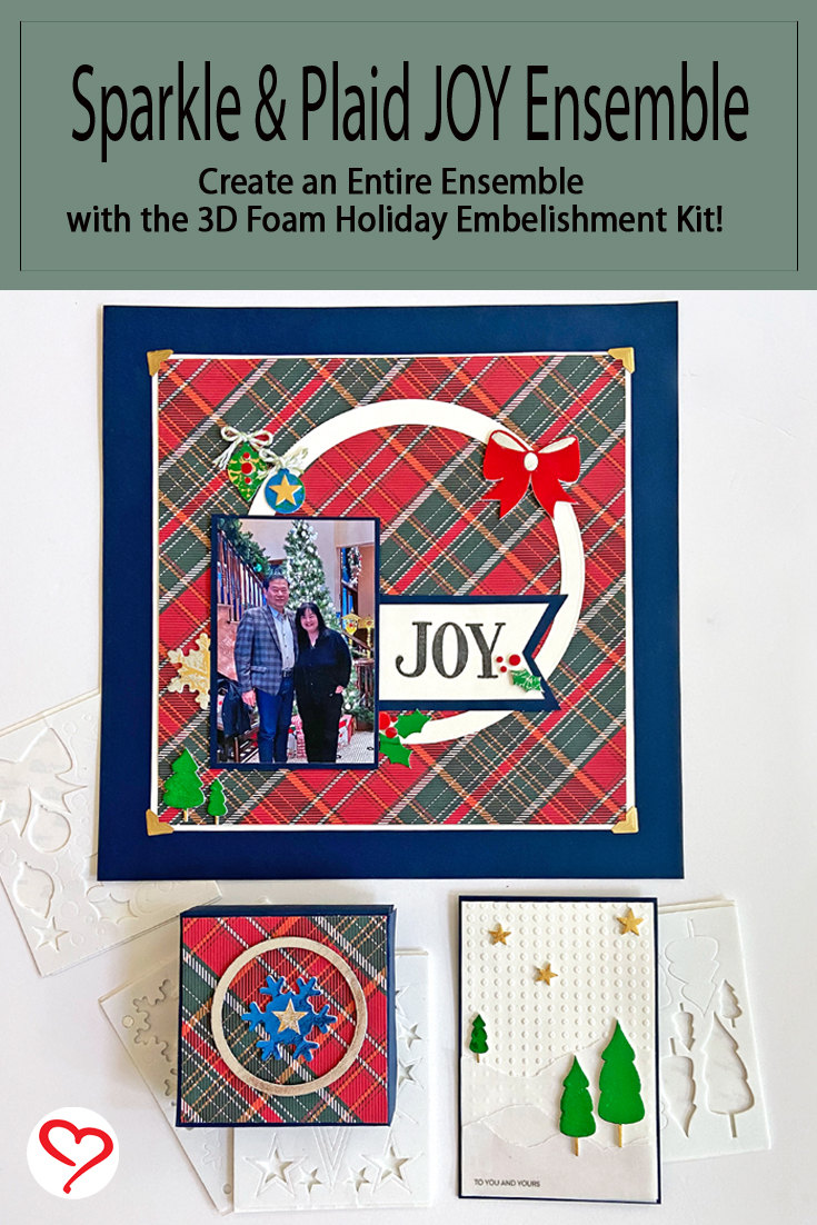 Sparkle & Plaid JOY Ensemble by Margie Higuchi for Scrapbook Adhesives by 3L Pinterest 