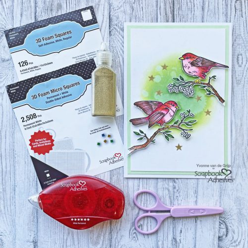 All Occasion Sweet Bird and Star Card by Yvonne van de Grijp for Scrapbook Adhesives by 3L 