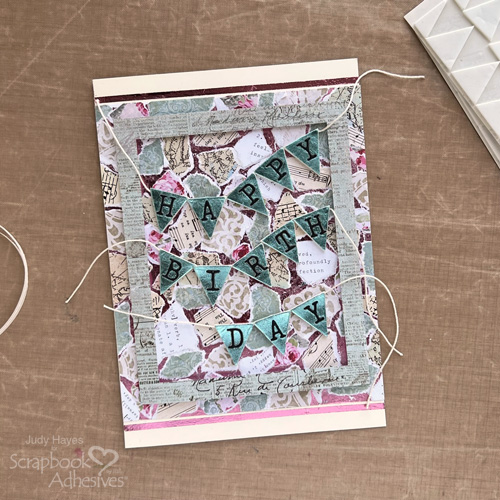 Collage Background Birthday Card by Judy Hayes for Scrapbook Adhesives by 3L 