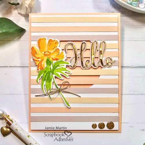 Hello Strips Card by Jamie Martin for Scrapbook Adhesives by 3L