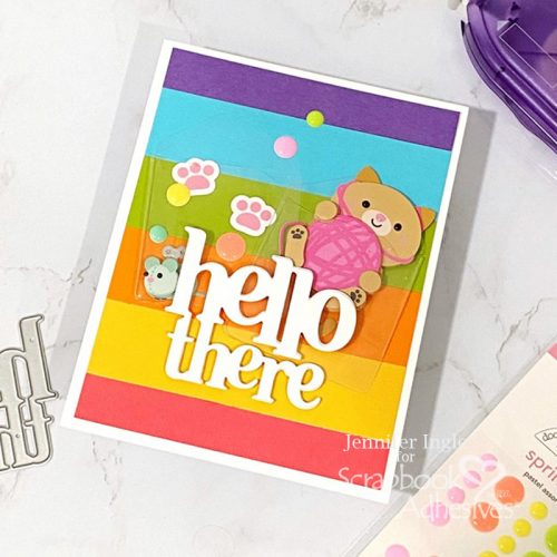 Hello There Kitty Card by Jennifer Ingle for Scrapbook Adhesives by 3L 