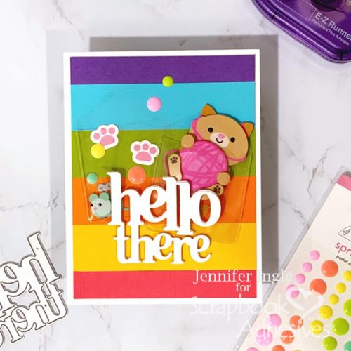 Hello There Kitty Card by Jennifer Ingle for Scrapbook Adhesives by 3L 