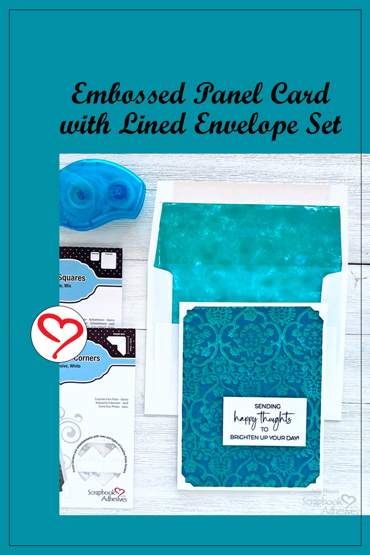 Embossed Panel Card with Lined Envelope by Judy Hayes for Scrapbook Adhesives by 3L Pinterest 