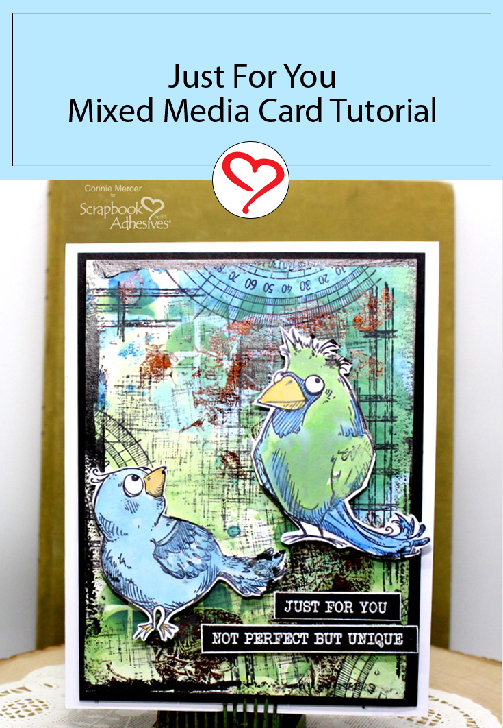 Just For You Mixed Media Card by Connie Mercer for Scrapbook Adhesives by 3L Pinterest