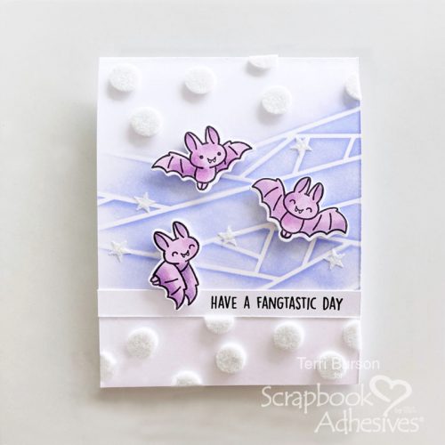Fangtastic Day Bats Card by Teri Anderson for Scrapbook Adhesives by 3L