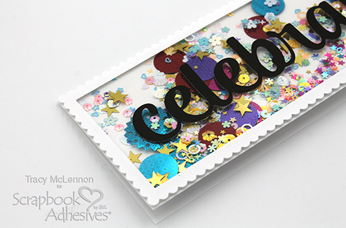 Celebrate Shaker Slimline Card by Tracy McLennon for Scrapbook Adhesives by 3L 