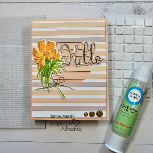 Hello Strips Card by Jamie Martin for Scrapbook Adhesives by 3L