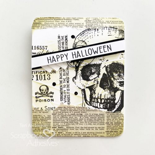 Vintage Happy Halloween Skull Card by Teri Anderson for Scrapbook Adhesives by 3L Blog