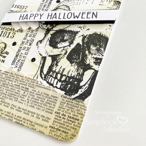 Vintage Happy Halloween Skull Card by Teri Anderson for Scrapbook Adhesives by 3L Blog