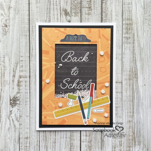 Back to School Shaker Card by Yvonne van de Grijp for Scrapbook Adhesives by 3L 