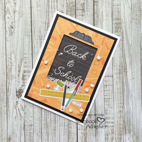 Back to School Shaker Card by Yvonne van de Grijp for Scrapbook Adhesives by 3L 