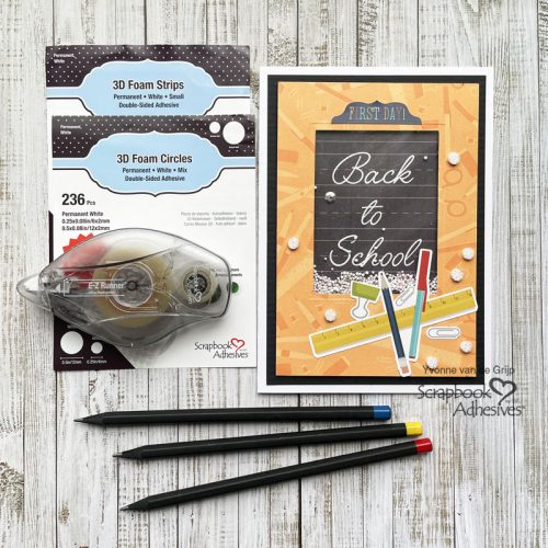 Back to School Shaker Card by Yvonne van de Grijp for Scrapbook Adhesives by 3L 