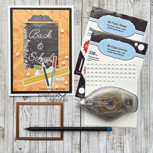 Back to School Shaker Card by Yvonne van de Grijp for Scrapbook Adhesives by 3L 