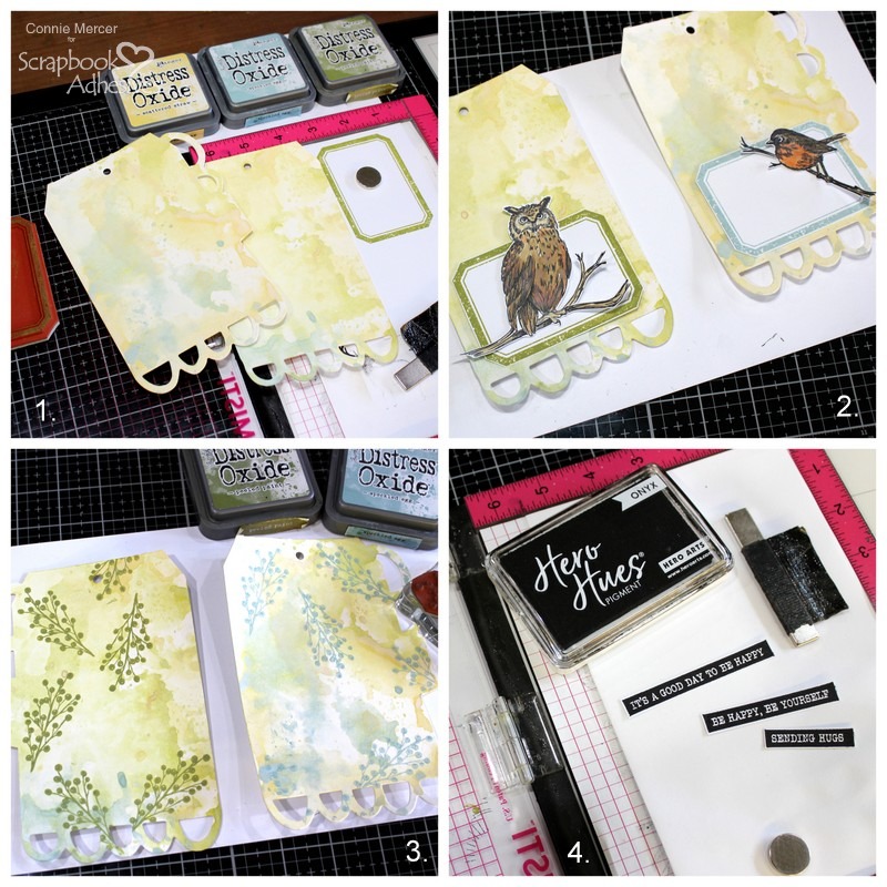 Sending Hugs Mixed Media Gift Tags by Connie Mercer for Scrapbook Adhesives by 3L