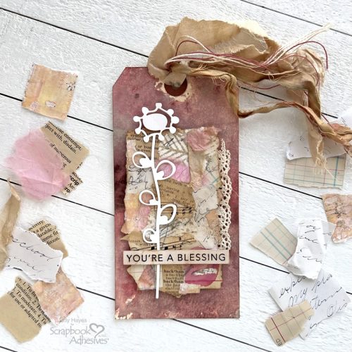 Quick Collage Flower Tag by Judy Hayes for Scrapbook Adhesives by 3L