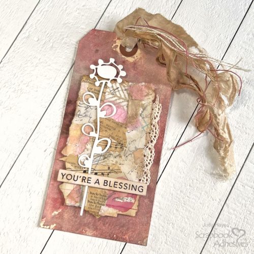 Quick Collage Flower Tag by Judy Hayes for Scrapbook Adhesives by 3L