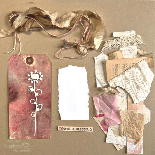 Quick Collage Flower Tag by Judy Hayes for Scrapbook Adhesives by 3L