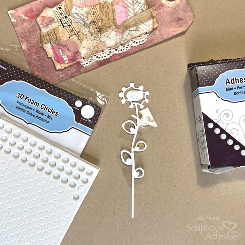 Quick Collage Flower Tag by Judy Hayes for Scrapbook Adhesives by 3L