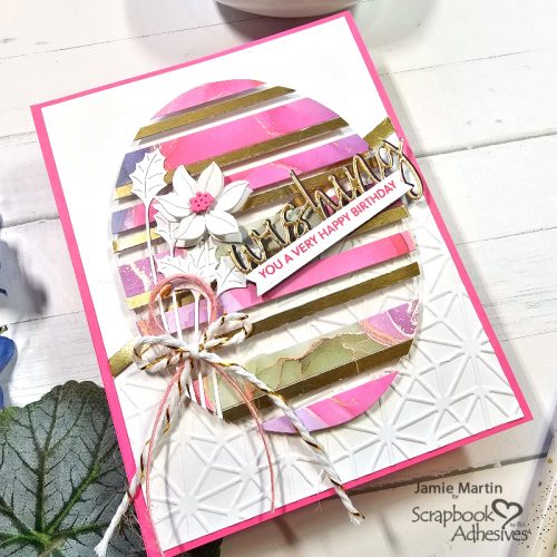 Floating Strips Birthday Card by Jamie Martin for Scrapbook Adhesives by 3L