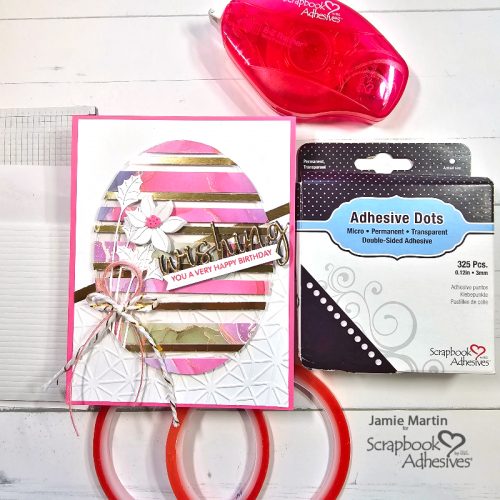 Floating Strips Birthday Card by Jamie Martin for Scrapbook Adhesives by 3L 