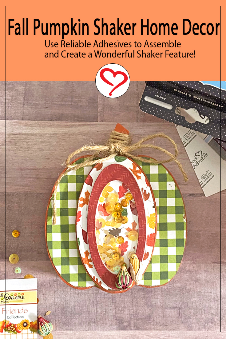 Fall Pumpkin Shaker Home Decor by Margie Higuchi for Scrapbook Adhesives by 3L Pinterest 