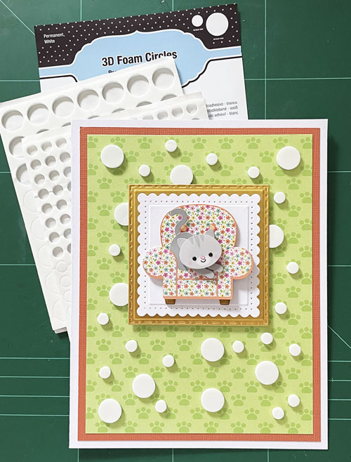 Dotted Kitten Card by Yvonne van de Grijp for Scrapbook Adhesives by 3L 