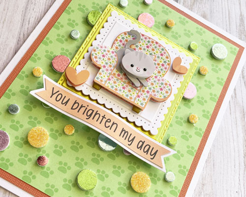 Dotted Kitten Card by Yvonne van de Grijp for Scrapbook Adhesives by 3L 