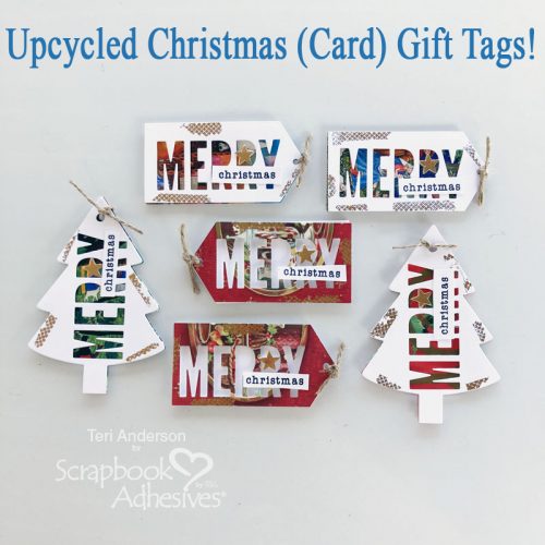 Upcycled Christmas Gift Tags by 
Teri Anderson for Scrapbook Adhesives by 3L 