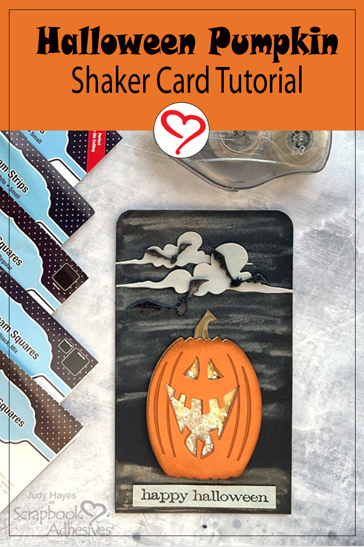 Halloween Pumpkin Shaker Card by Judy Hayes for Scrapbook Adhesives by 3L Pinterest 