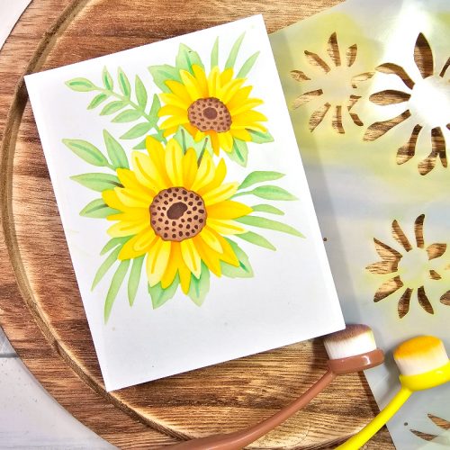 Stenciled Daisies Thanks Card by Jamie Martin for Scrapbook Adhesives by 3L 