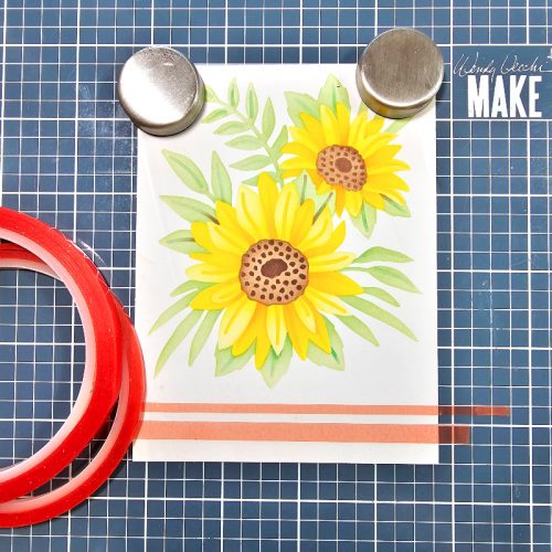 Stenciled Daisies Thanks Card by Jamie Martin for Scrapbook Adhesives by 3L 