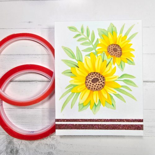 Stenciled Daisies Thanks Card by Jamie Martin for Scrapbook Adhesives by 3L 